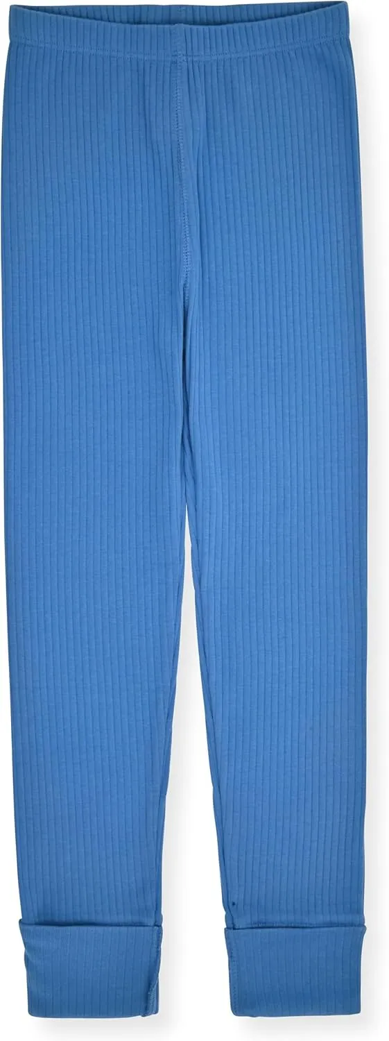 Sleep On It Rib Knit Girls Pajama Sets Pajamas for Boys and Girls - 100% Organic Multipack Rib Knit Cotton Sleepwear