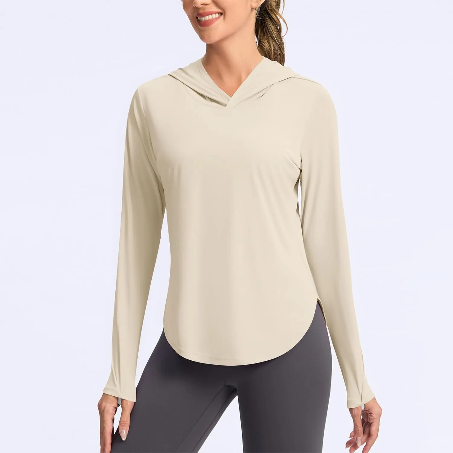 Sun Protection Hoodie For Women UPF 50  Fishing Hiking Shirt Lightweight Cool Rash Guard Casual Long Sleeve Spf Shirt