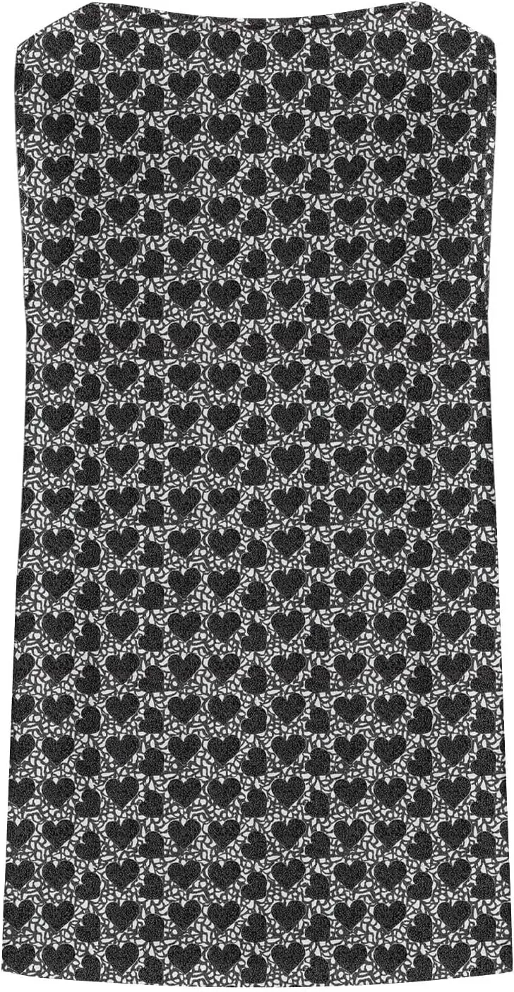 Tank Top for Women Plus Size Printed Sleeveless Tops Loose Casual Pleated Crewneck Blouses Trendy Flowy Tunic Tshirts