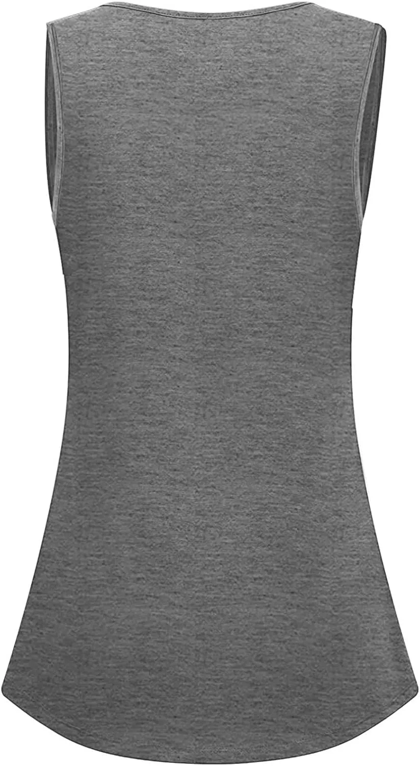 Tank Top for Women, Plus Size Sleeveless Tunic Tops Fashion Lace Patchwork Summer Blouses Crewneck Ruched Solid Shirt