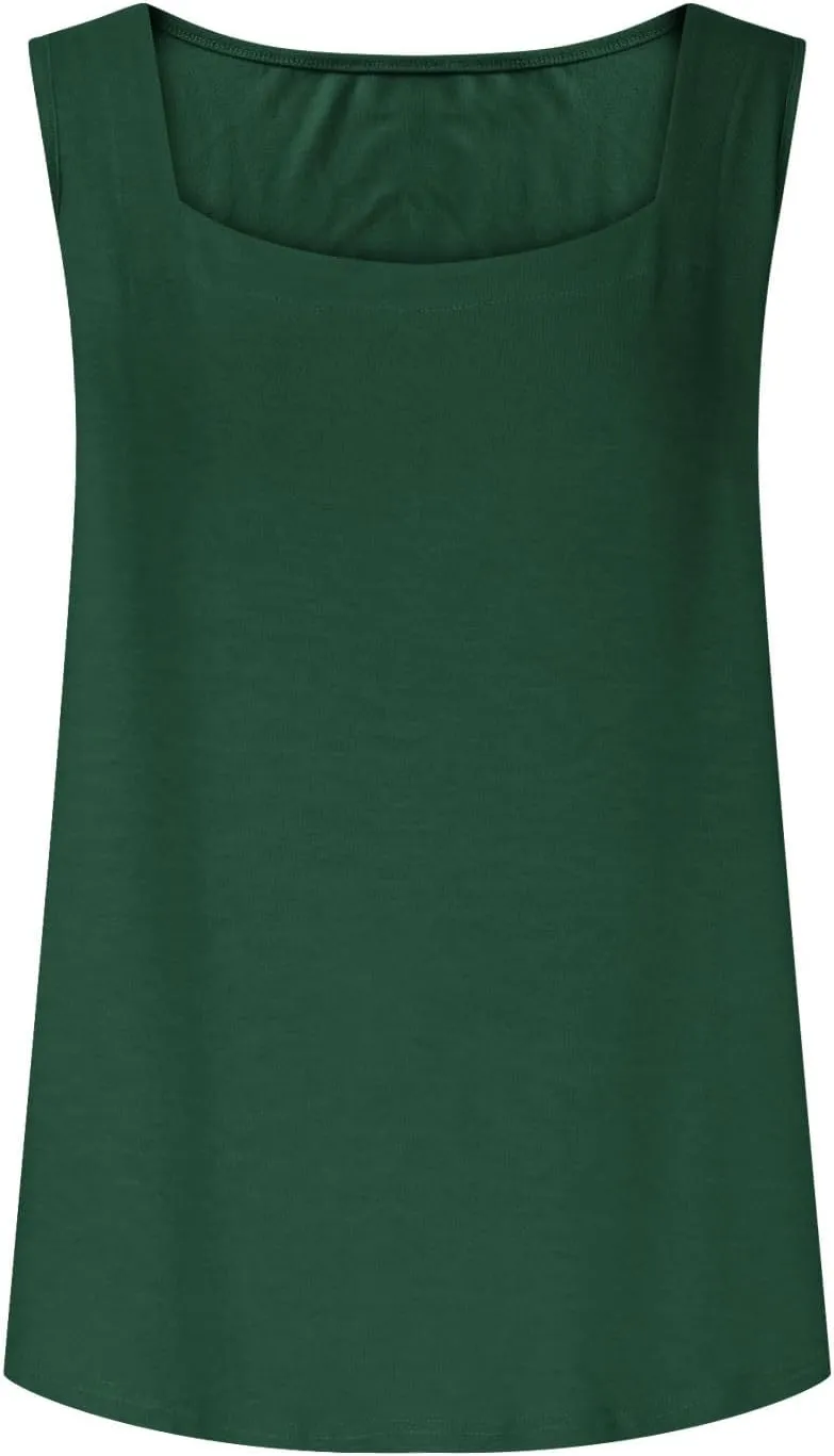 Tank Top for Women Trendy Square Neck Sleeveless Casual Tops Soft Loose Fit Workout Basic Summer Clothes 2025
