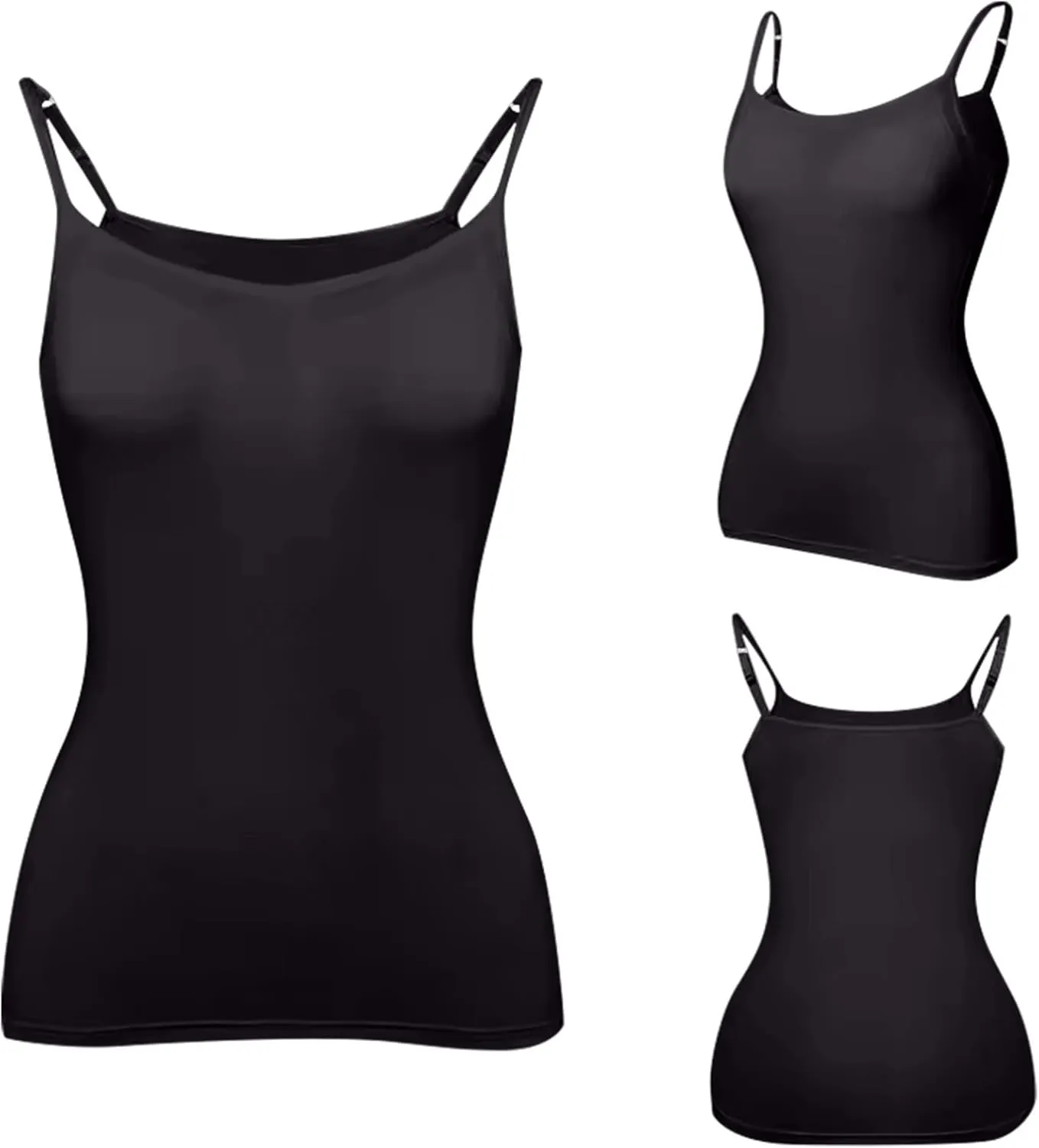 Tank Top with Built in Bra for Women Adjustable Spaghetti Strap Shelf Bra Camisole Tops Cotton Undershirts Cami