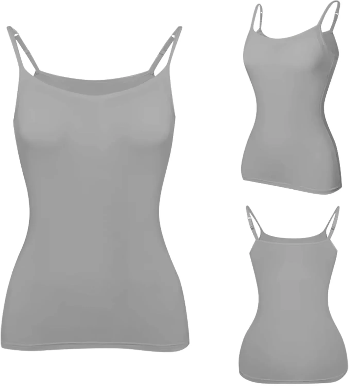 Tank Top with Built in Bra for Women Adjustable Spaghetti Strap Shelf Bra Camisole Tops Cotton Undershirts Cami