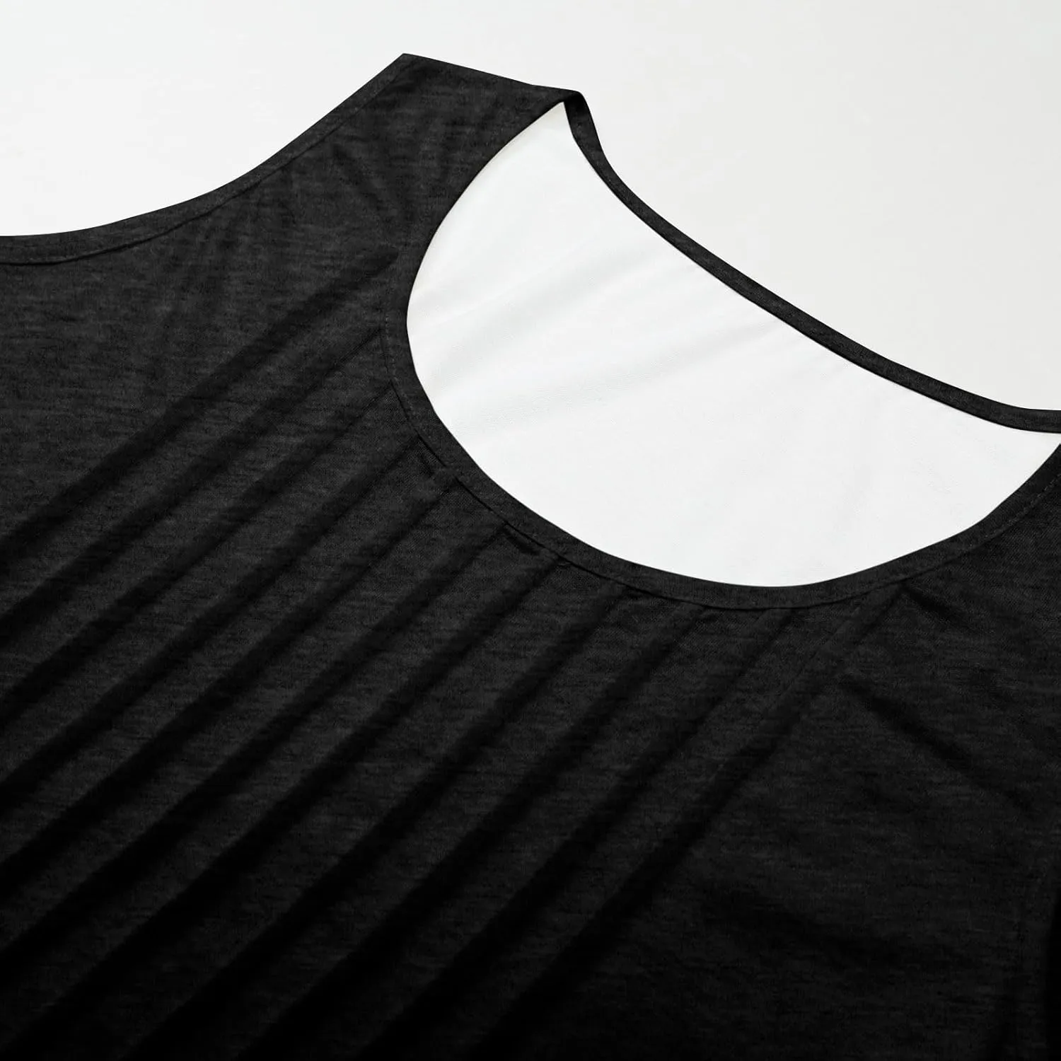 Tank Tops for Women 2025 Summer Sleeveless Pleated Crewneck Shirts Dressy Casual Beach Vacation Clothes