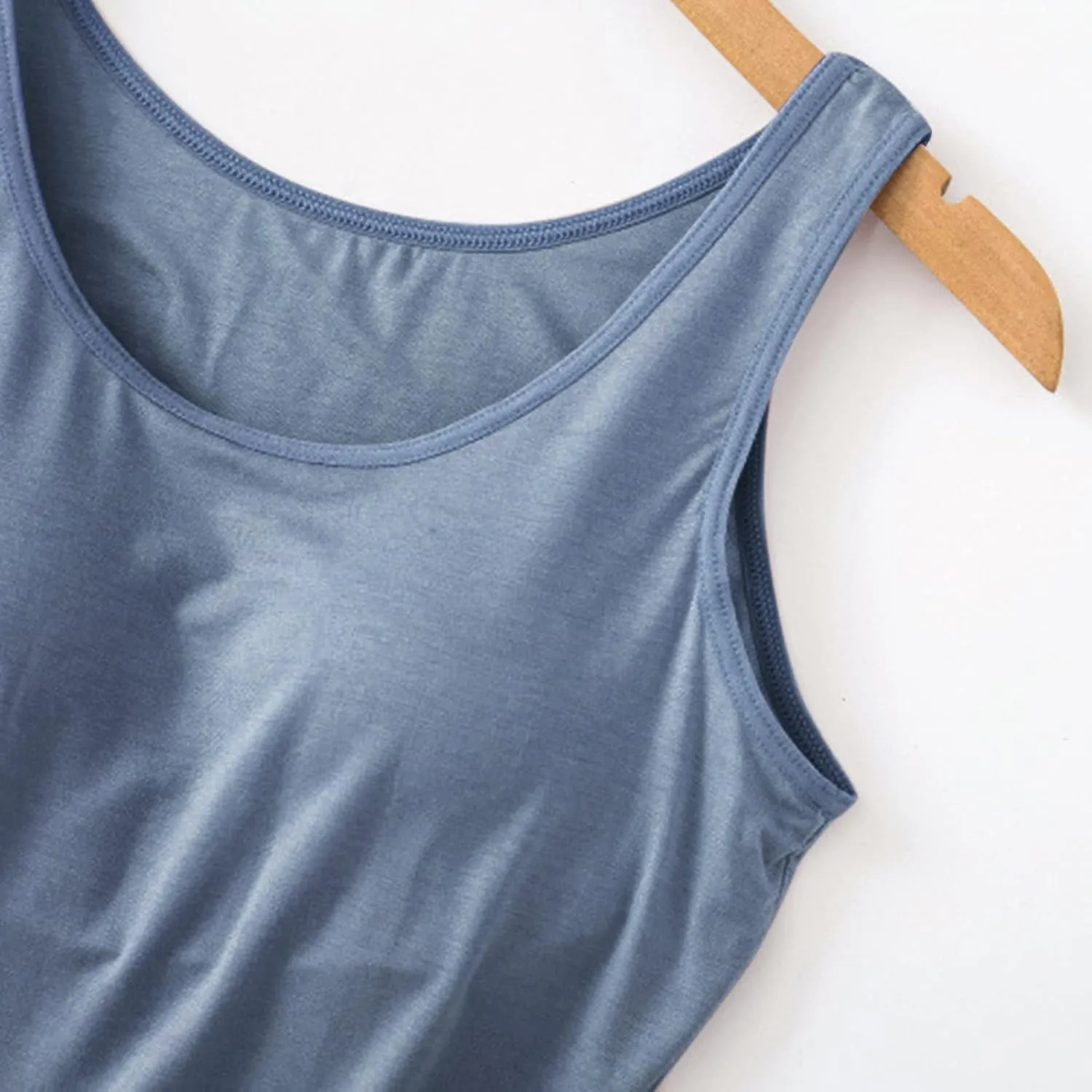 Tank Tops for Women Built in Bra Cotton Shelf Bra Summer Fitted Tanks Layering Sports Workout Camisole Undershirts