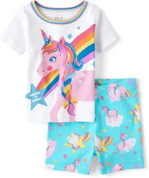 The Children's Place girls Short Sleeve Top and Shorts Pajama Sets