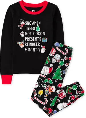The Children's Place Kids' Family Matching, Festive Christmas Pajama Sets, Cotton