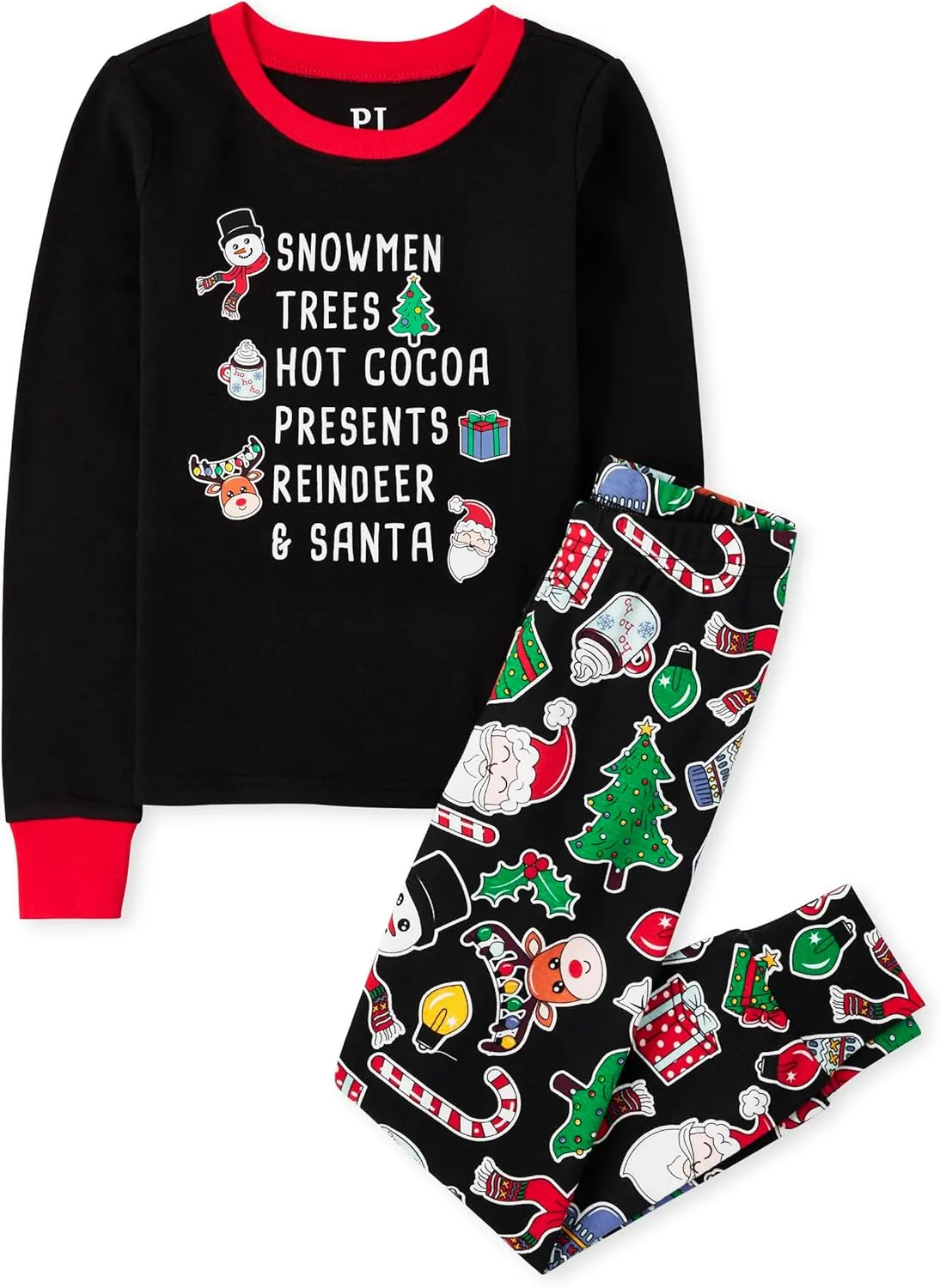 The Children's Place Kids' Family Matching, Festive Christmas Pajama Sets, Cotton