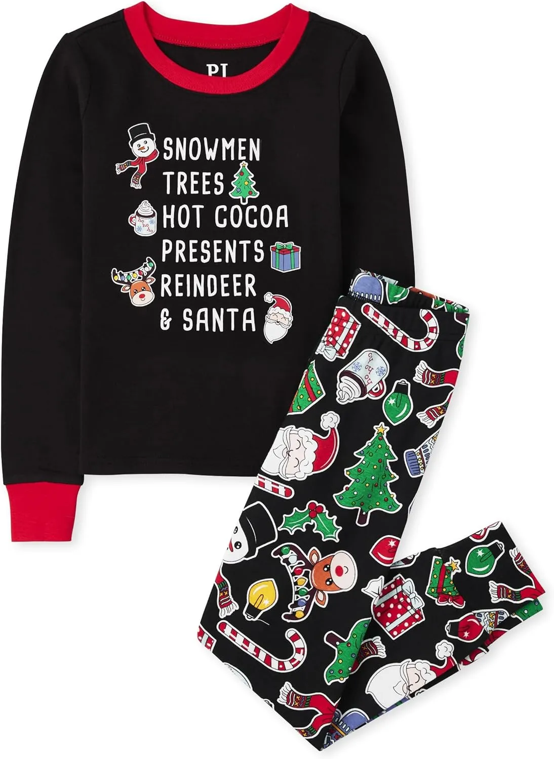 The Children's Place Kids' Family Matching, Festive Christmas Pajama Sets, Cotton