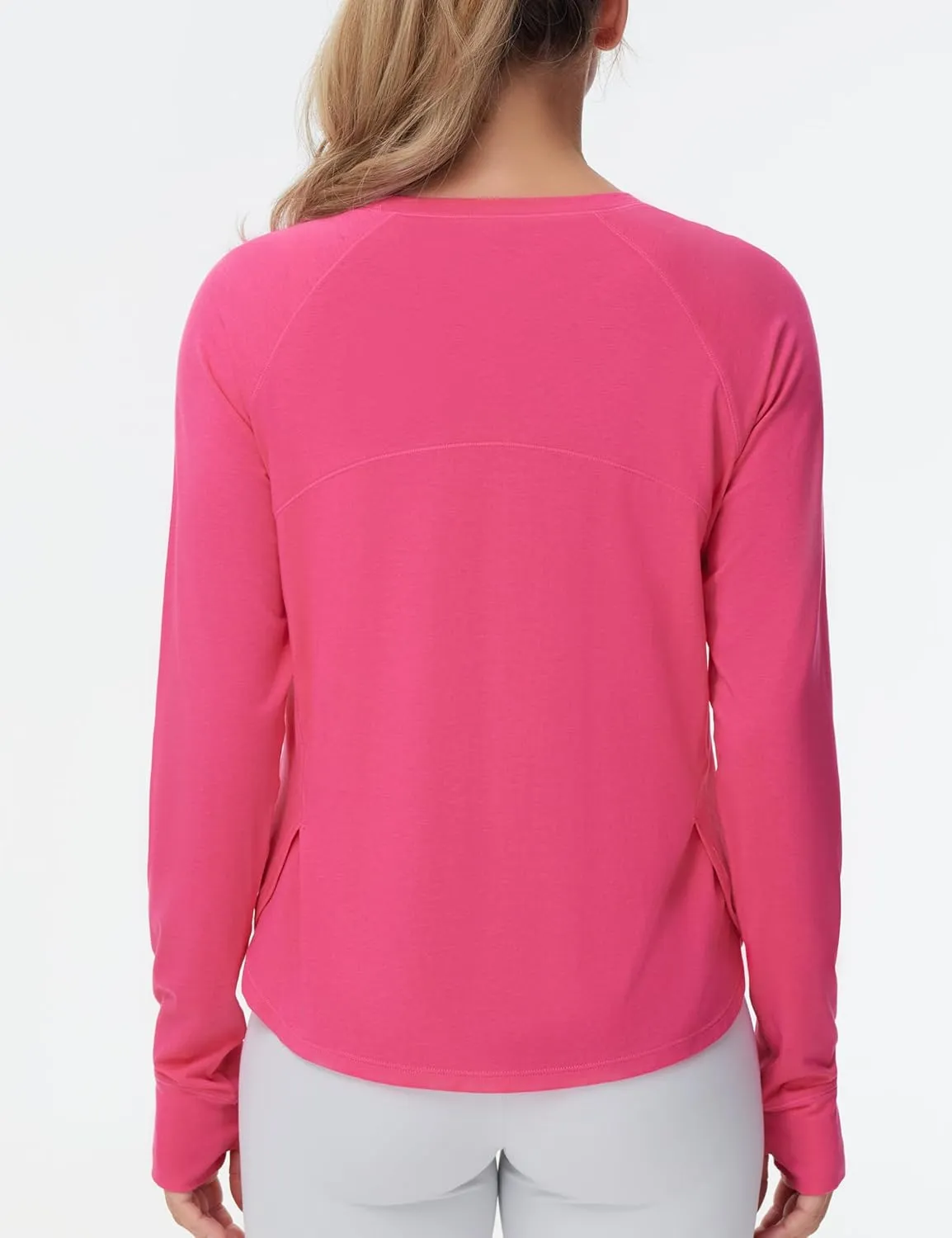 THE GYM PEOPLE Women's Long Sleeve Workout Shirts Side Slits Athletic Yoga Tee Tops with Thumb Hole