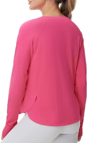 THE GYM PEOPLE Women's Long Sleeve Workout Shirts Side Slits Athletic Yoga Tee Tops with Thumb Hole