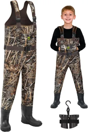 TIDEWE Chest Waders for Toddler & Children, Neoprene Waterproof Insulated Hunting & Fishing Youth Waders for Boy and Girl