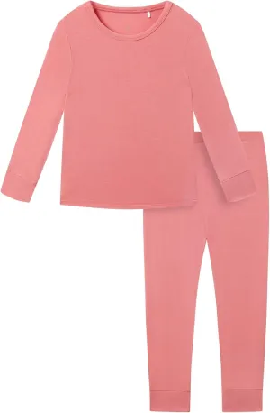 Toddler Boys and Girls Bamboo Viscose Pajamas Set Snug Fit Long Sleeve Top and Pants PJs