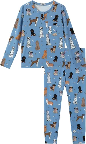 Toddler Boys' Sleepwear Bamboo Viscose Kids Long Sleeve Tops and Pants 2 Piece Pajama Sets