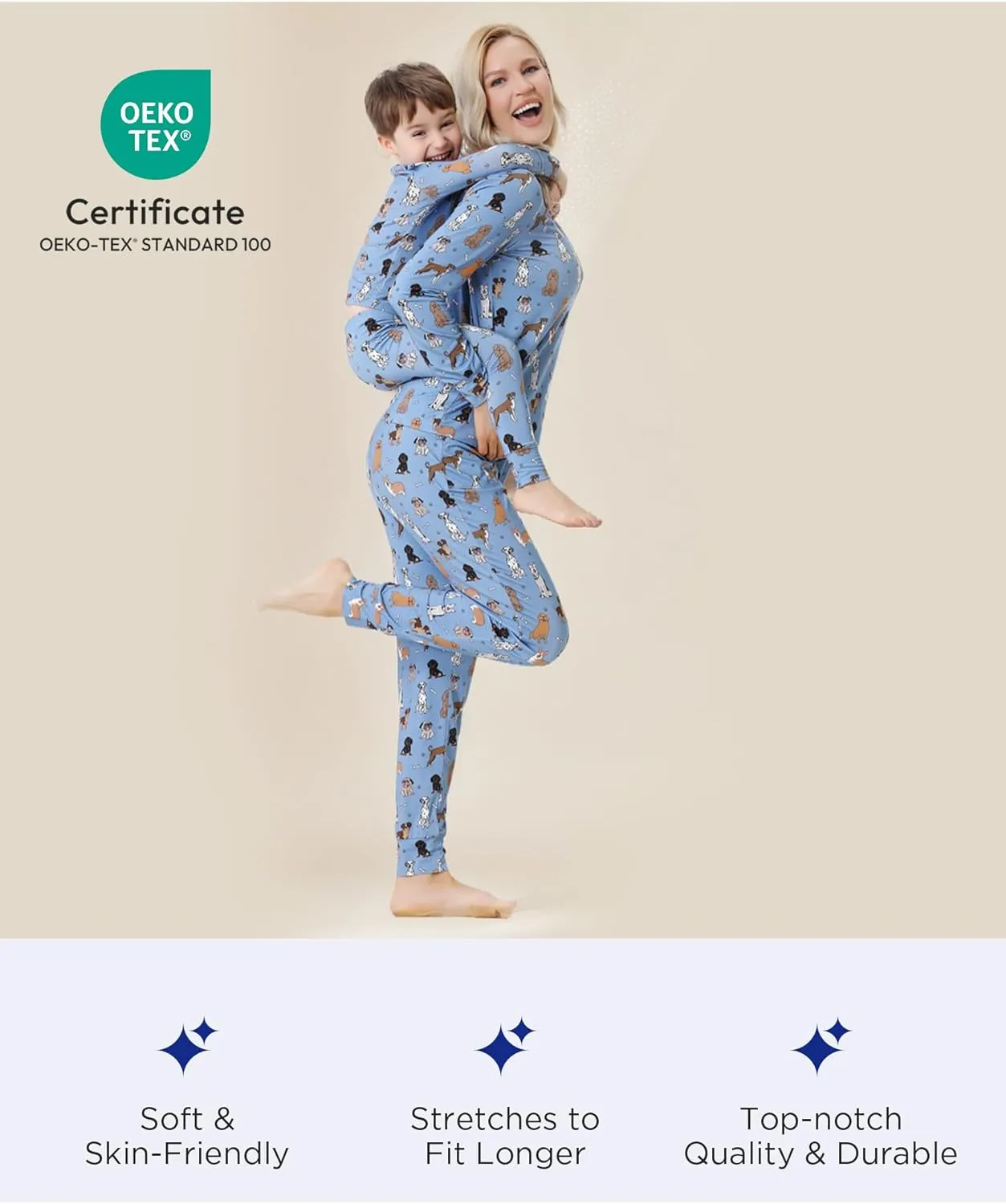 Toddler Boys' Sleepwear Bamboo Viscose Kids Long Sleeve Tops and Pants 2 Piece Pajama Sets