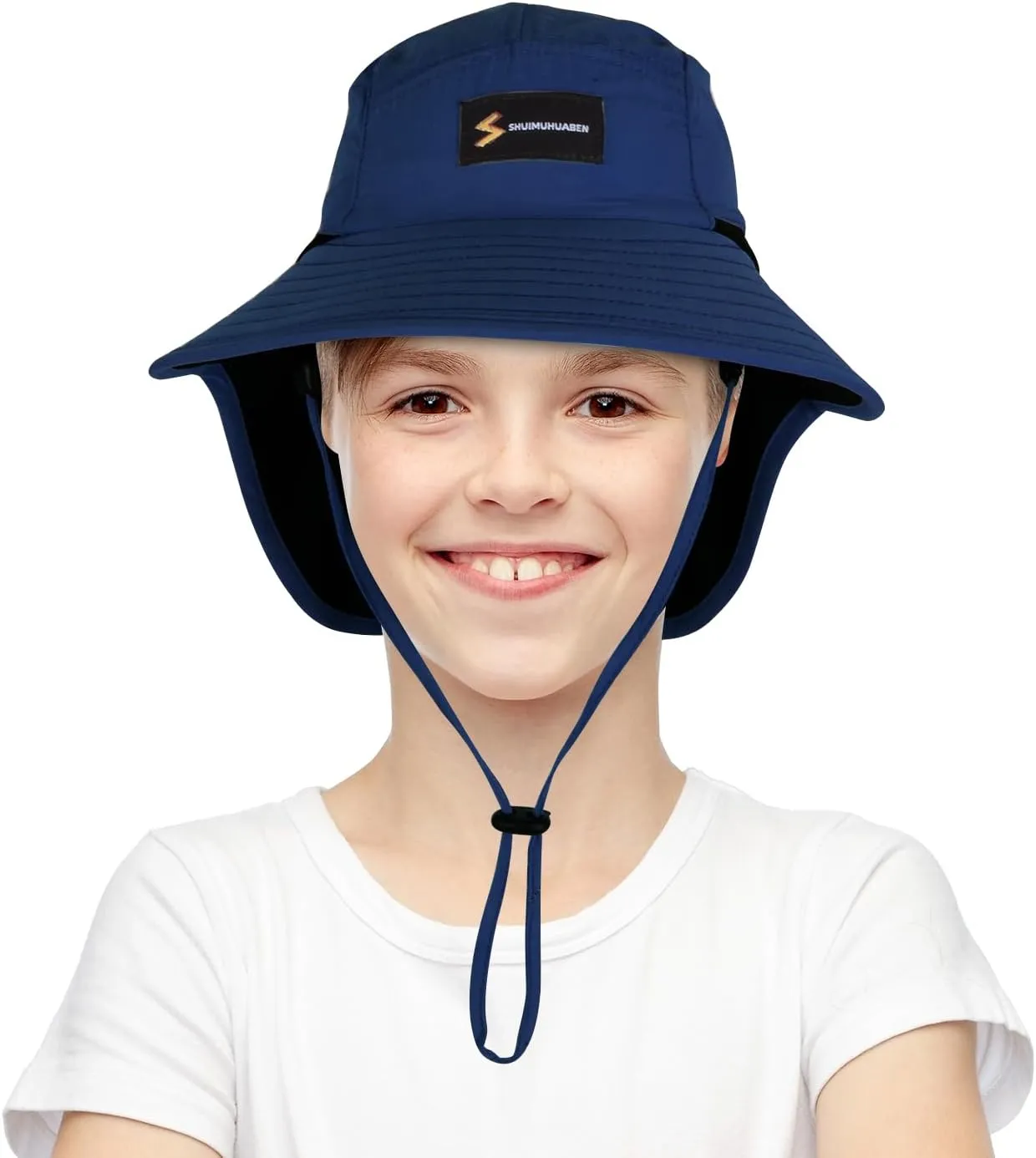 UPF 50  Kids Sun Hat for 2-8 Years Adjustable Lightweight Outdoor Hat Breathable Mesh Wide Brim Bucket Hat Safari Beach