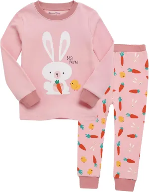 VAENAIT BABY 12M-12Y Infant Kids Junior Boys Girls Animal Truck Rabbit Character 100% Cotton Pajamas Set