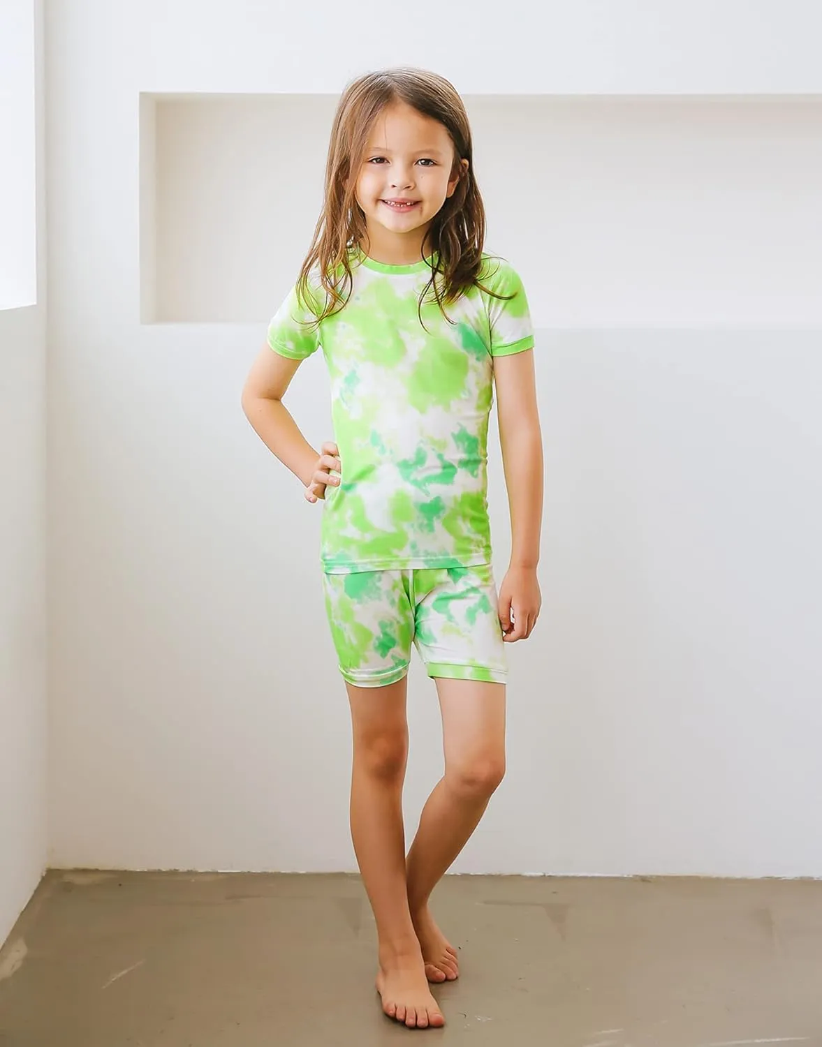 VAENAIT BABY Infant Toddler Kids Junior Soft Bamboo Pajamas Tie Dye Short Summer Pjs 2pcs Set 6M-12Y