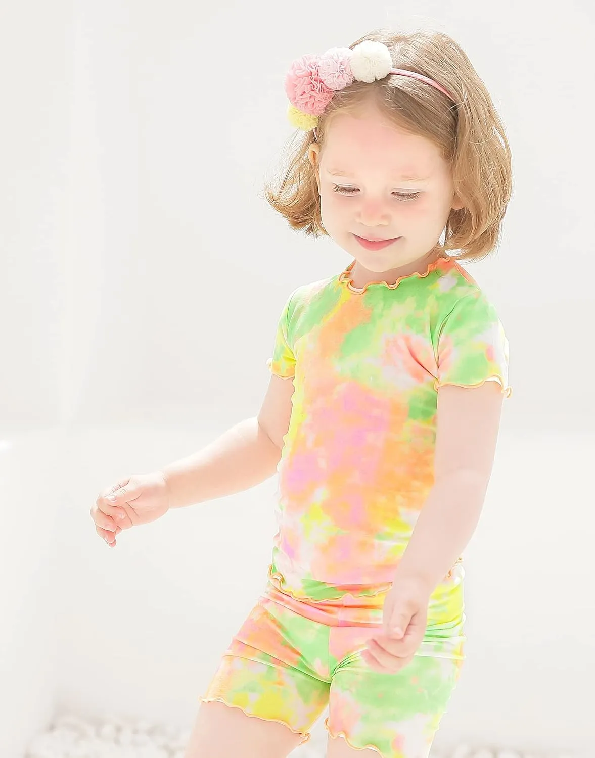 VAENAIT BABY Infant Toddler Kids Junior Soft Bamboo Pajamas Tie Dye Short Summer Pjs 2pcs Set 6M-12Y