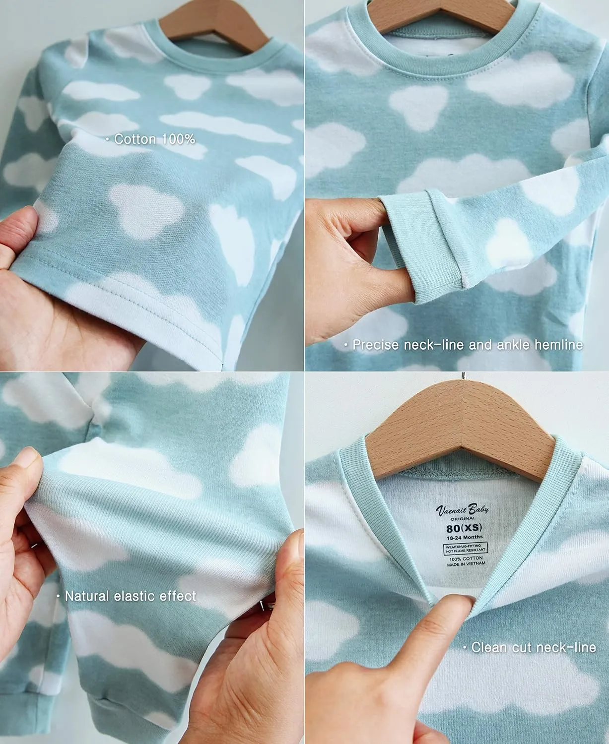 VAENAIT BABY Toddler Kids Junior Girls Boys 100% Cotton Dinosaur Mermaid Pajamas Sleepwear Pjs