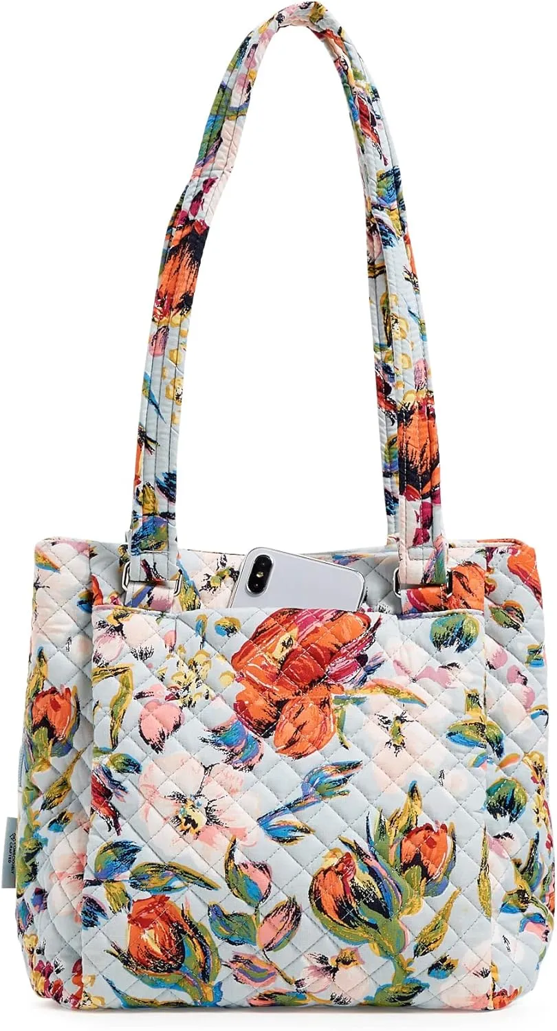 Vera Bradley Women's Cotton Multi-Compartment Shoulder Satchel Purse