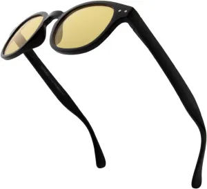 VITENZI Night Vision Glasses for Men and Women Anti Glare Safety for Night Day Driving HD Yellow Tinted Sunglasses Lucca