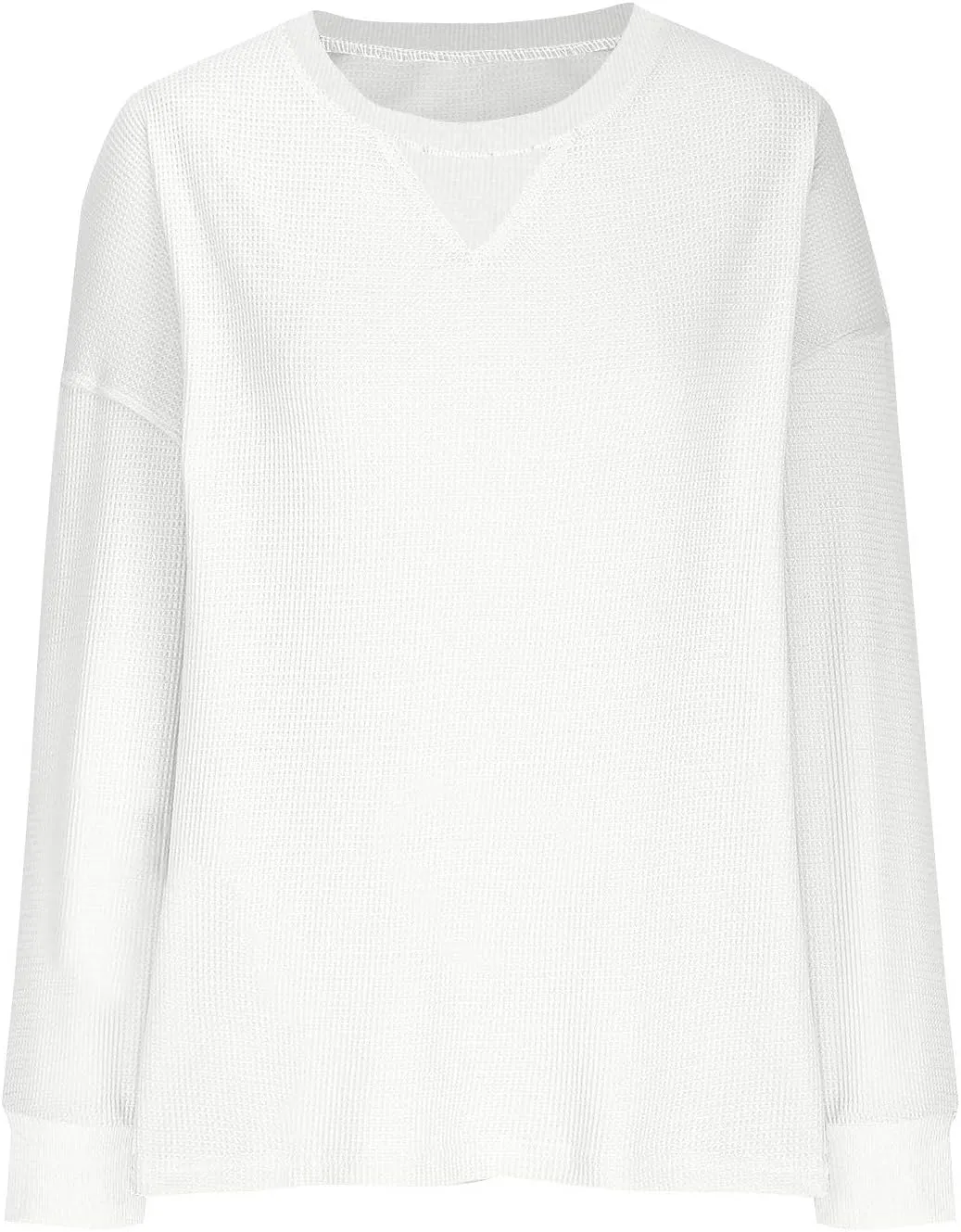 Waffle Oversized Sweatshirts for Women Long Sleeve Crewneck Pullovers 2025 Spring Fall Casual Shirts Fashion Tunics