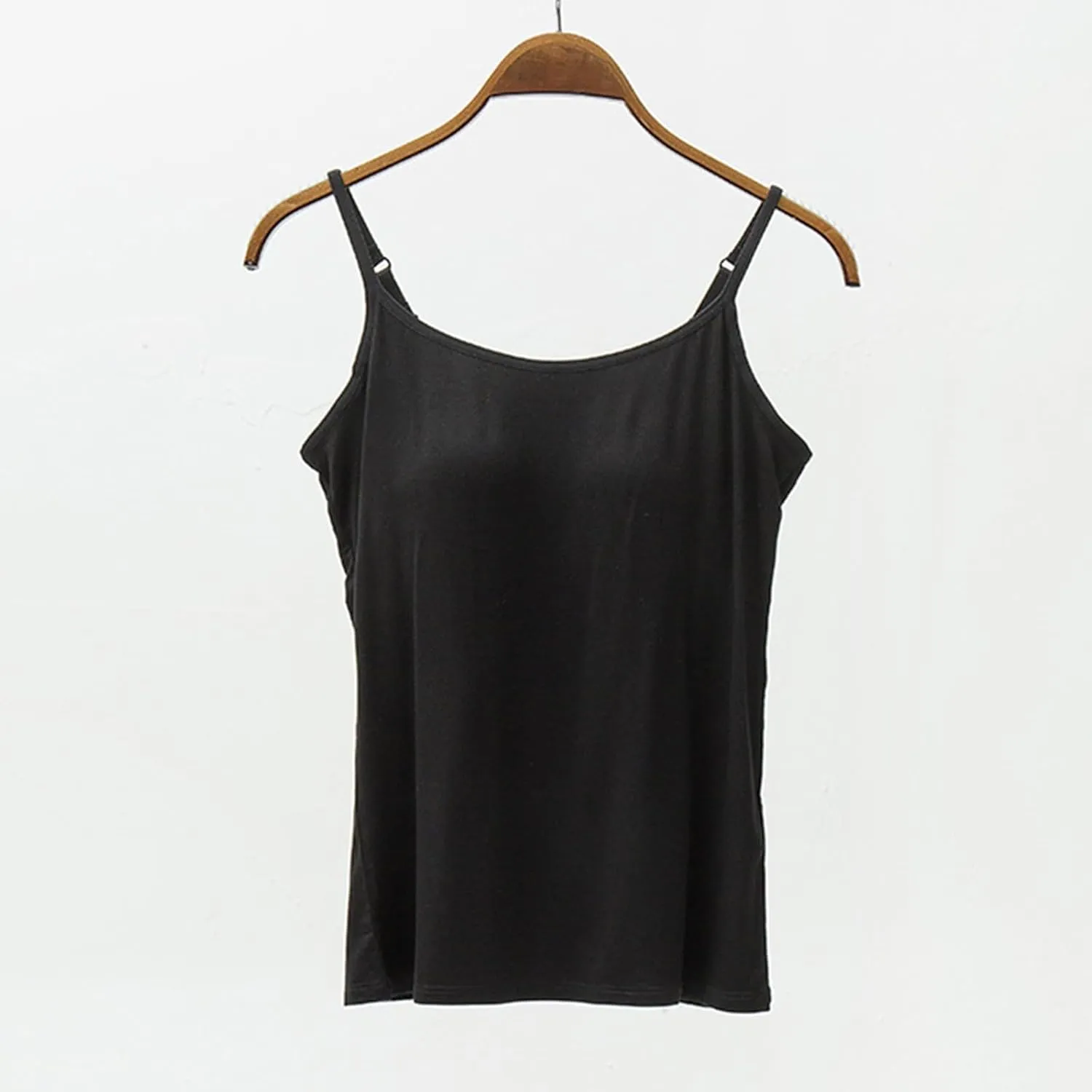 Women Cami Bra Basic Strap Tank Tops with Padded Workout Yoga Racerback Tanks Top Built in Shelf Camisole