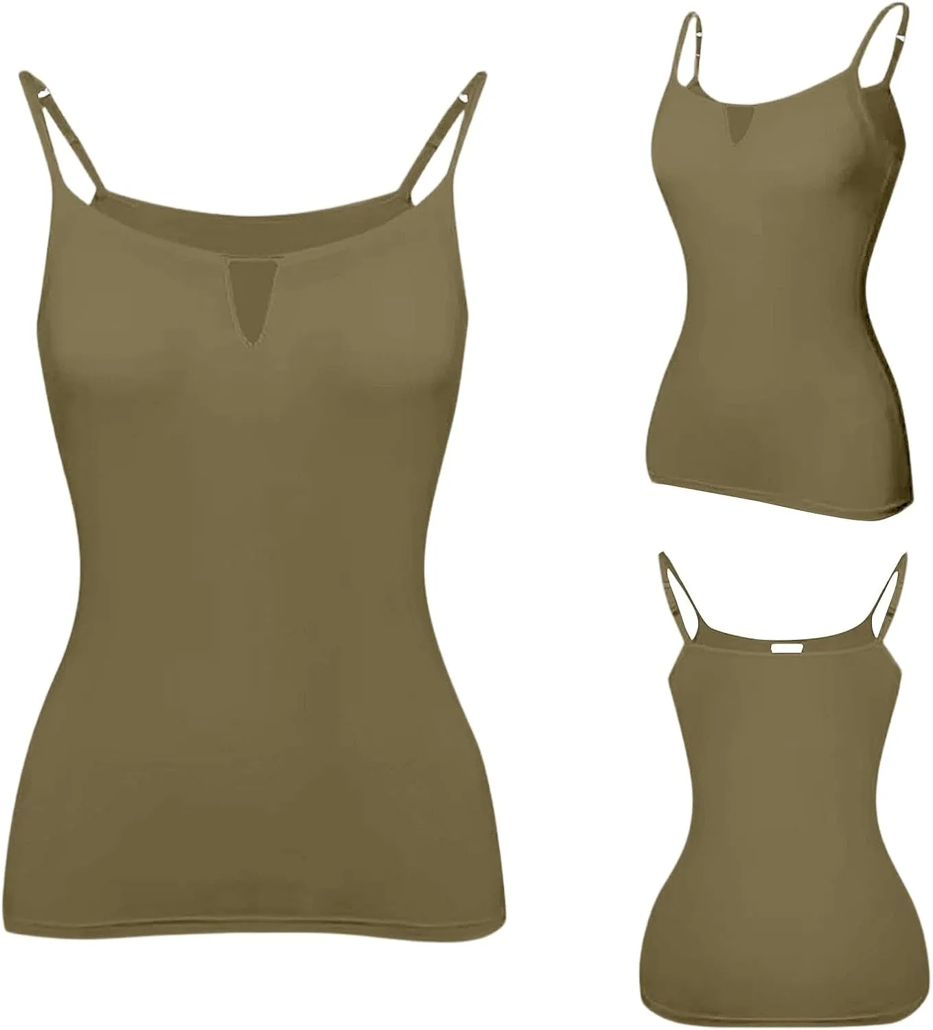 Women Camisole Tank Tops with Built in Bra 2025 Summer Adjustable Spaghetti Strap Cami Workout Yoga Padded Undershirt
