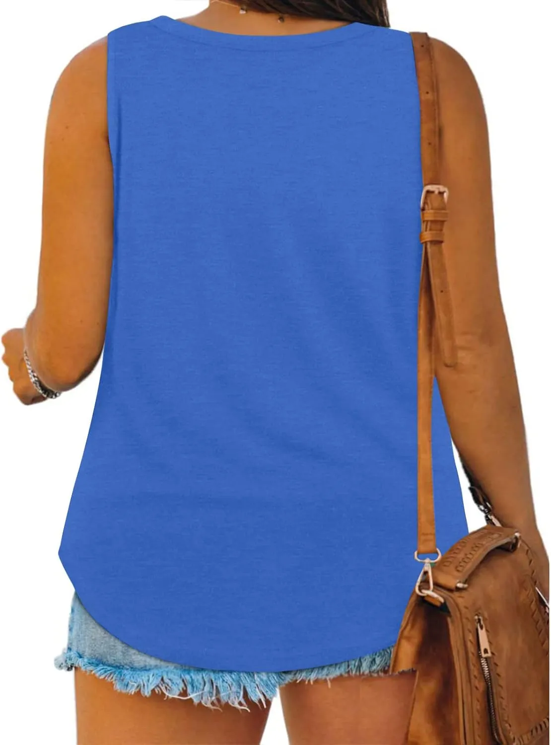 Women Plus Size Tank Tops Summer Sleeveless Henley T-Shirts Tops Casual Button Up Tunics Shirts Loose Fit Basic Tees