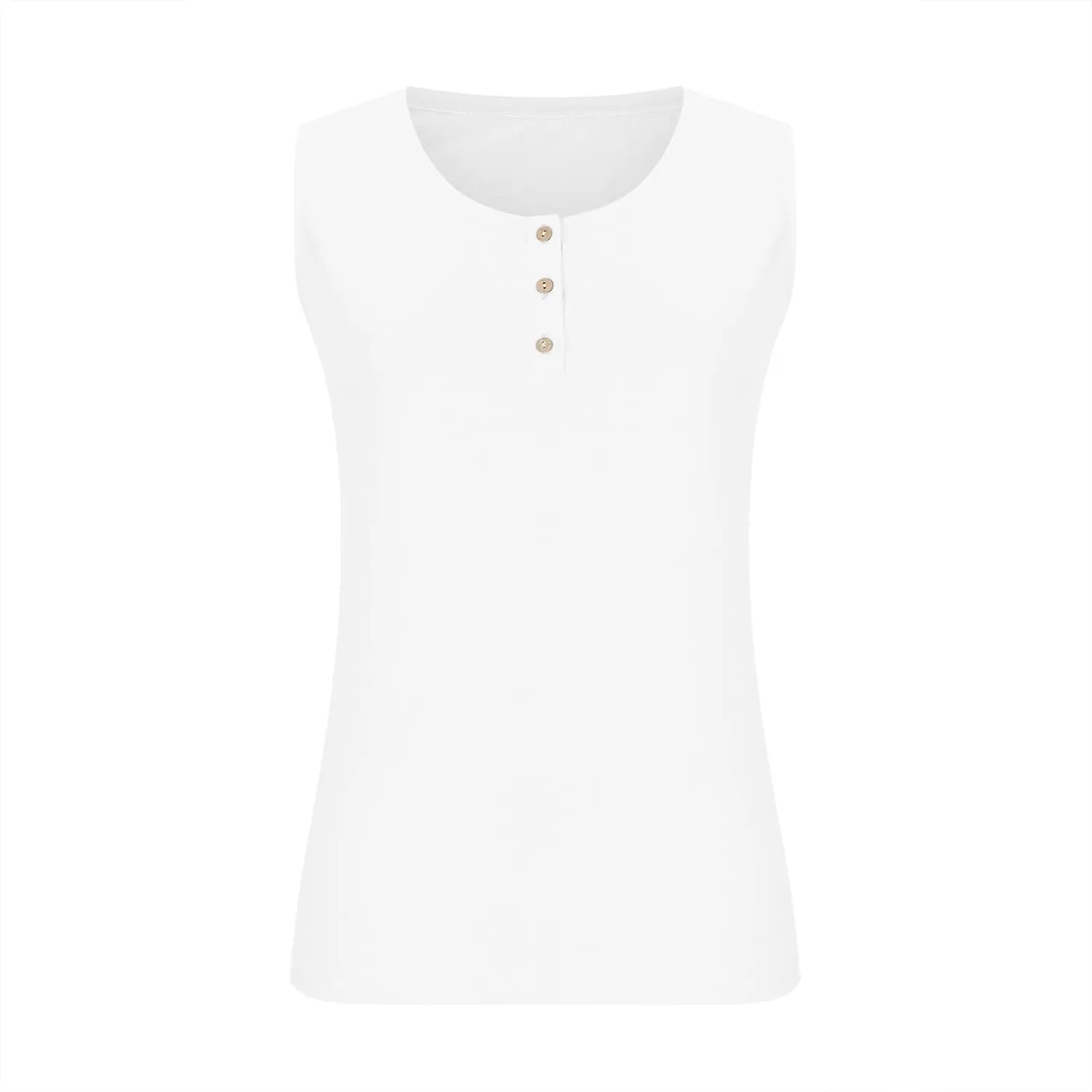Women Plus Size Tank Tops Summer Sleeveless Henley T-Shirts Tops Casual Button Up Tunics Shirts Loose Fit Basic Tees