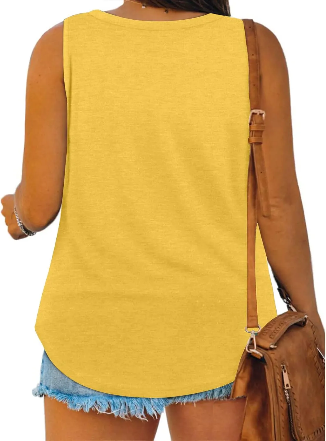 Women Plus Size Tank Tops Summer Sleeveless Henley T-Shirts Tops Casual Button Up Tunics Shirts Loose Fit Basic Tees