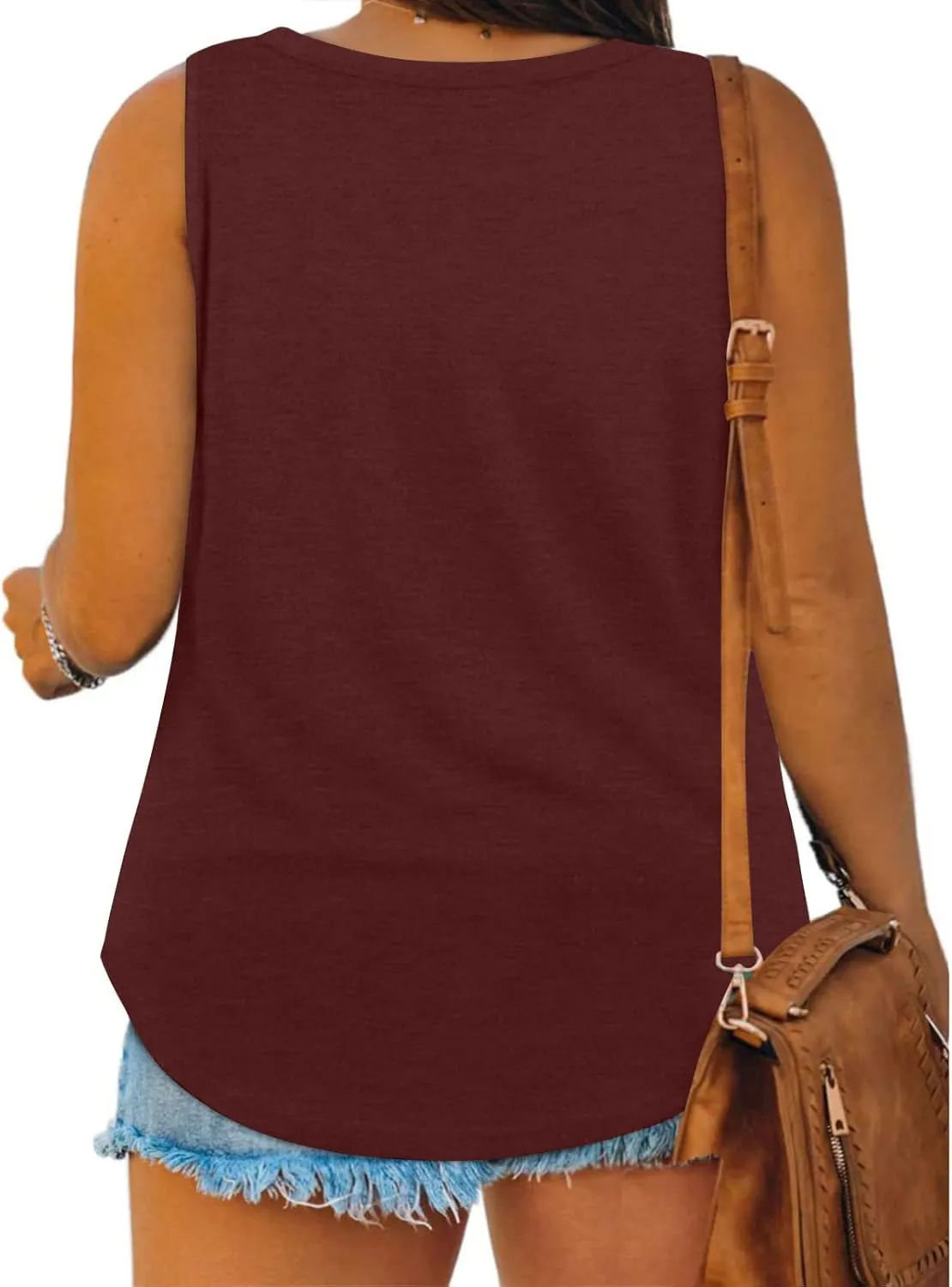 Women Plus Size Tank Tops Summer Sleeveless Henley T-Shirts Tops Casual Button Up Tunics Shirts Loose Fit Basic Tees
