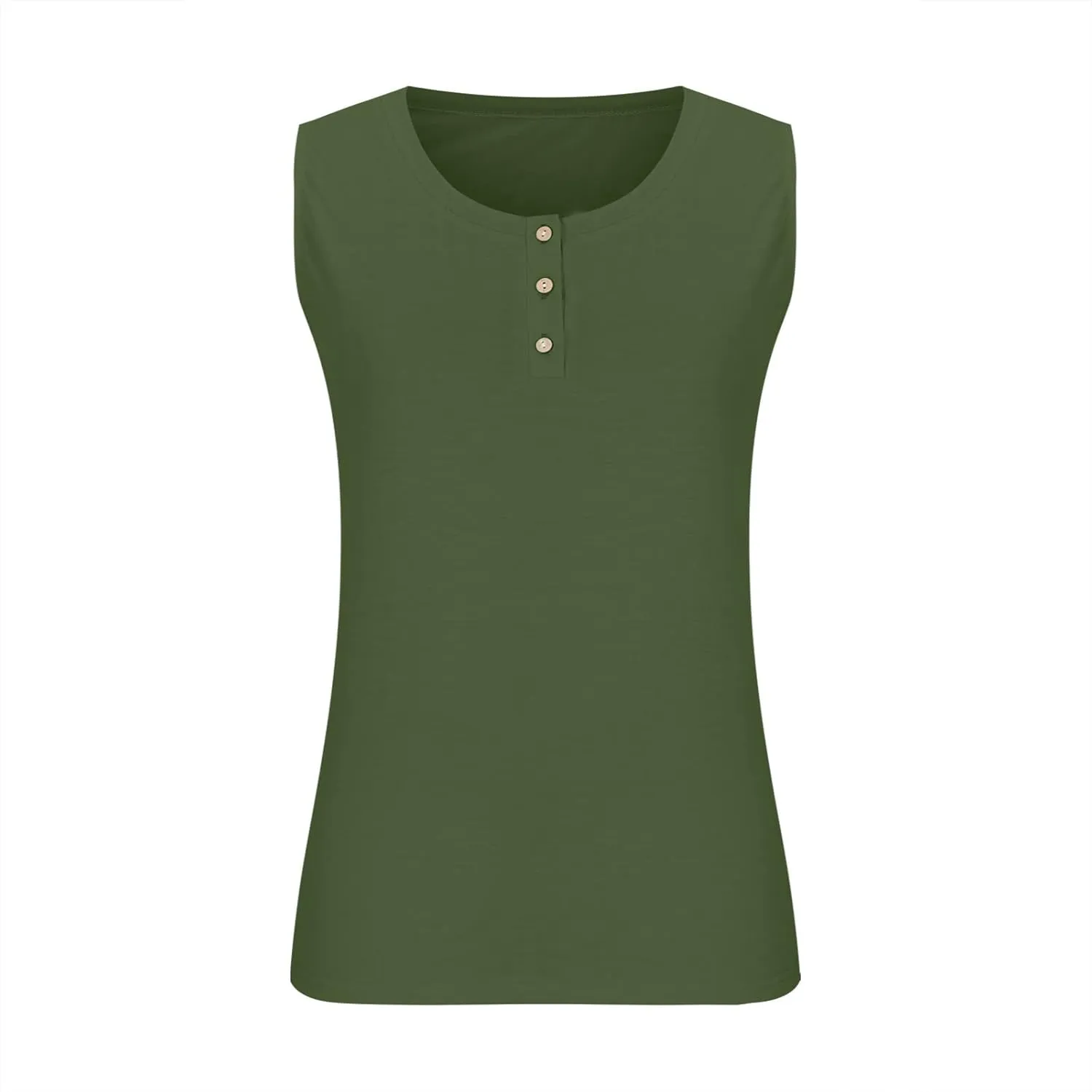 Women Plus Size Tank Tops Summer Sleeveless Henley T-Shirts Tops Casual Button Up Tunics Shirts Loose Fit Basic Tees