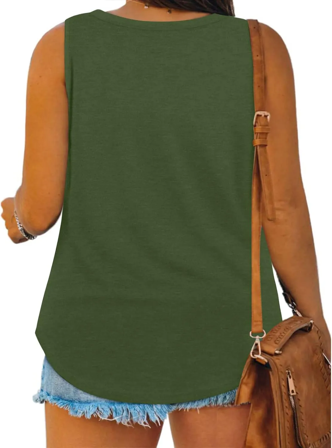 Women Plus Size Tank Tops Summer Sleeveless Henley T-Shirts Tops Casual Button Up Tunics Shirts Loose Fit Basic Tees