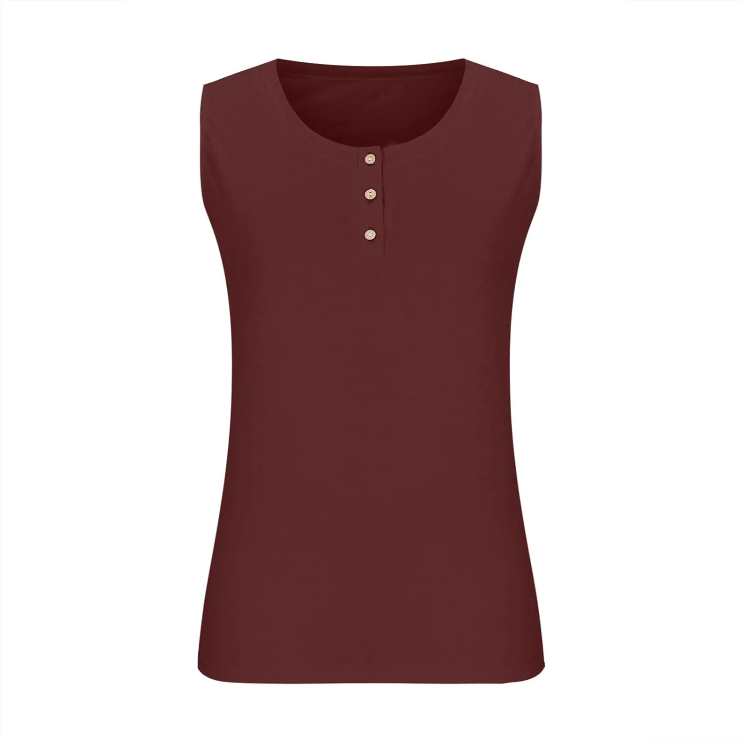 Women Plus Size Tank Tops Summer Sleeveless Henley T-Shirts Tops Casual Button Up Tunics Shirts Loose Fit Basic Tees