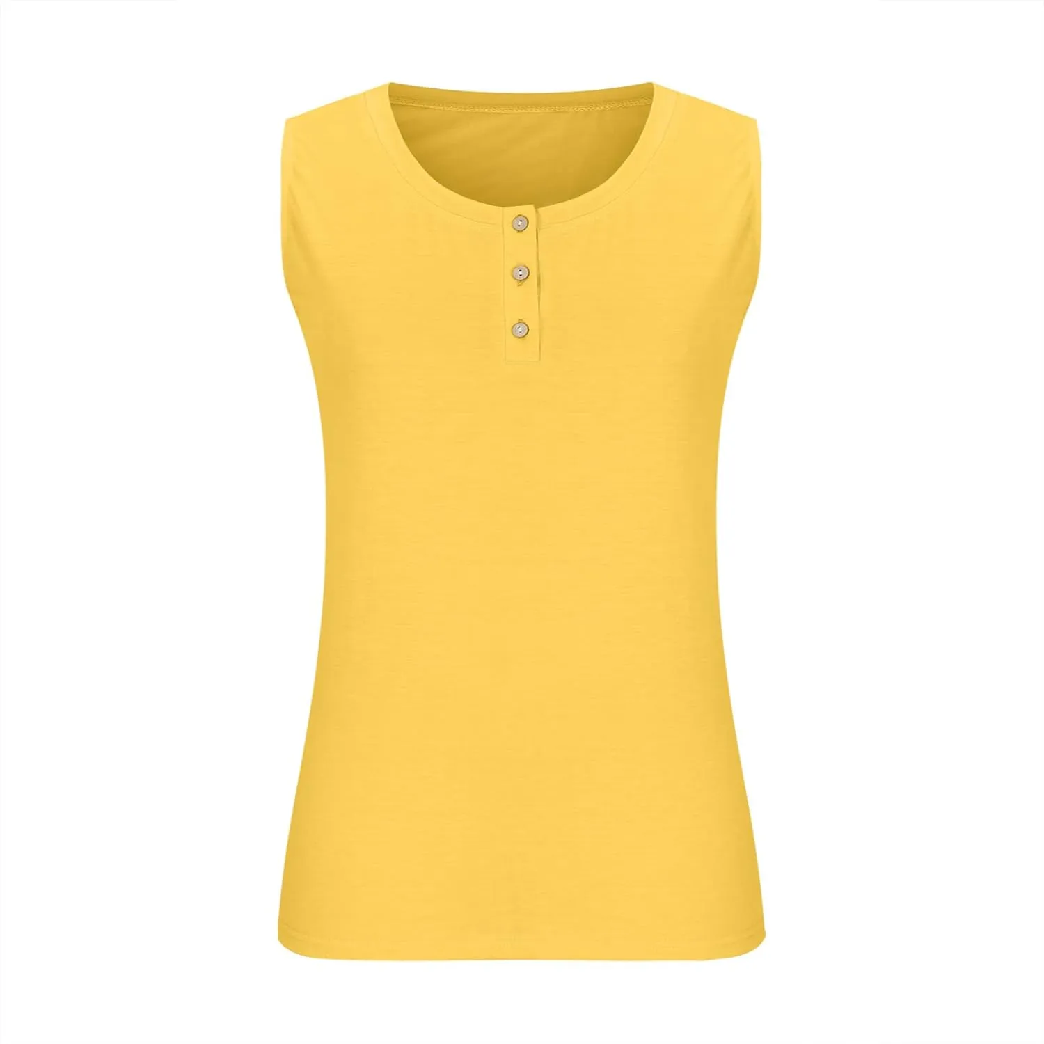 Women Plus Size Tank Tops Summer Sleeveless Henley T-Shirts Tops Casual Button Up Tunics Shirts Loose Fit Basic Tees