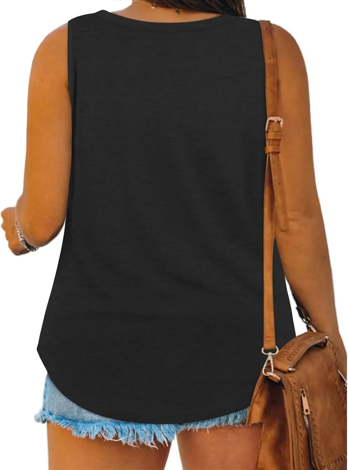 Women Plus Size Tank Tops Summer Sleeveless Henley T-Shirts Tops Casual Button Up Tunics Shirts Loose Fit Basic Tees