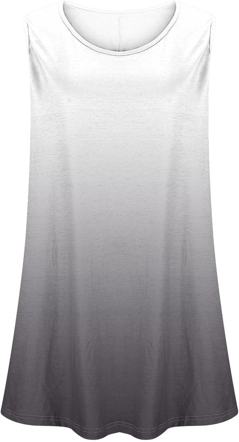 Women Tank Tops Plus Size 2025 Trendy Tanks Casual Crew Neck Comfy Oversized Sleeveless Tops Summer Basic Tees Blouses