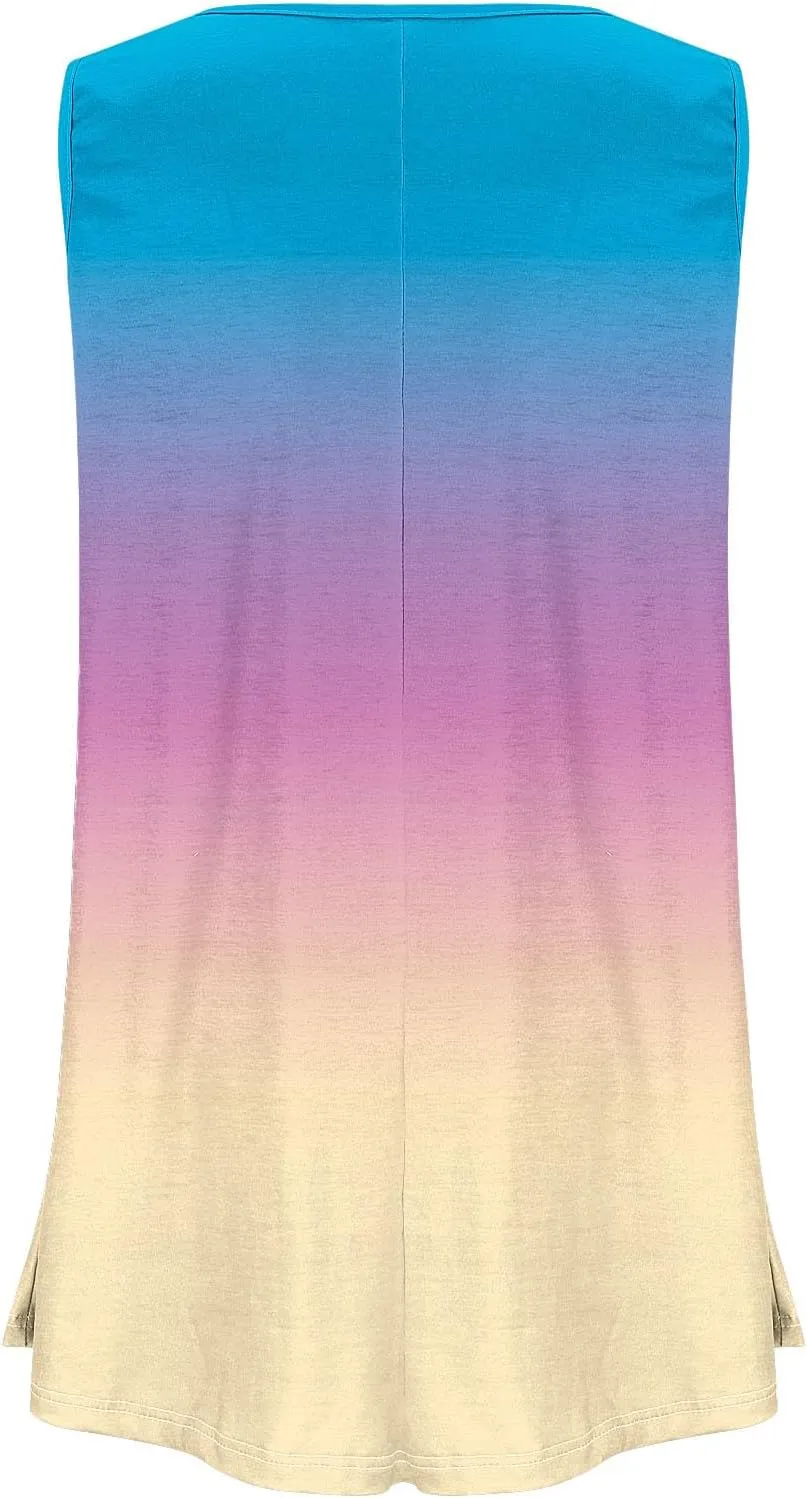 Women Tank Tops Plus Size 2025 Trendy Tanks Casual Crew Neck Comfy Oversized Sleeveless Tops Summer Basic Tees Blouses