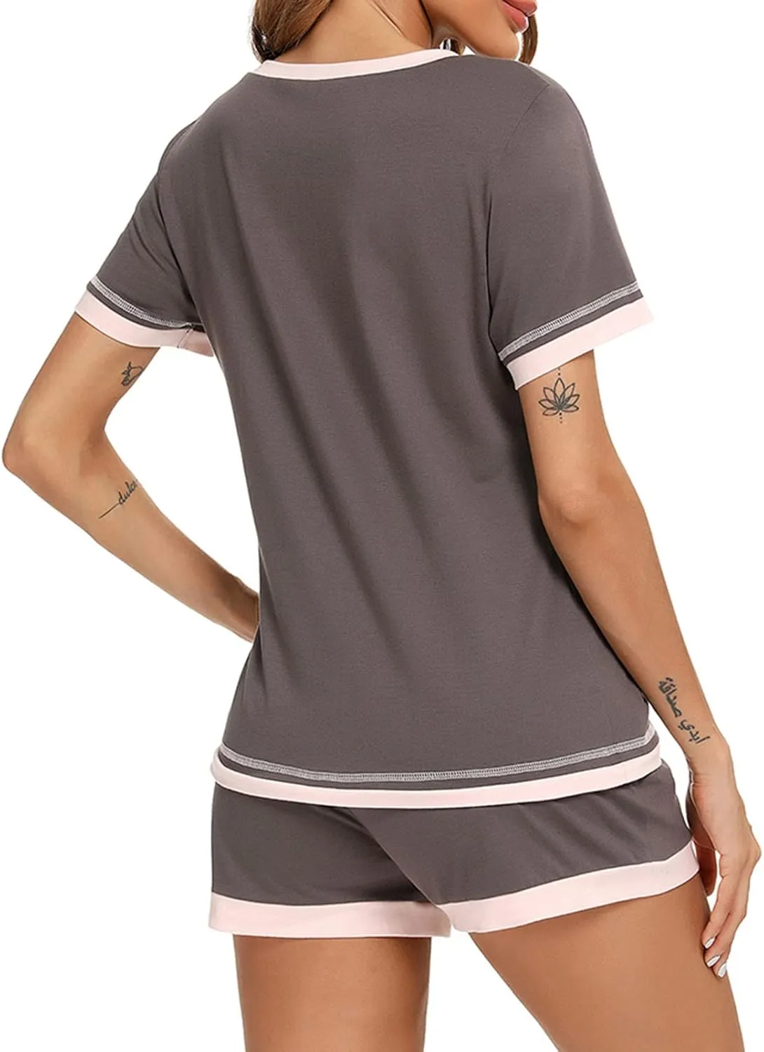Womens 2 Piece Pj Set Shorts And Top Cool Lounge Sets Short Sleeve Casual Comfy Soft Sleepwear Trendy Clothes
