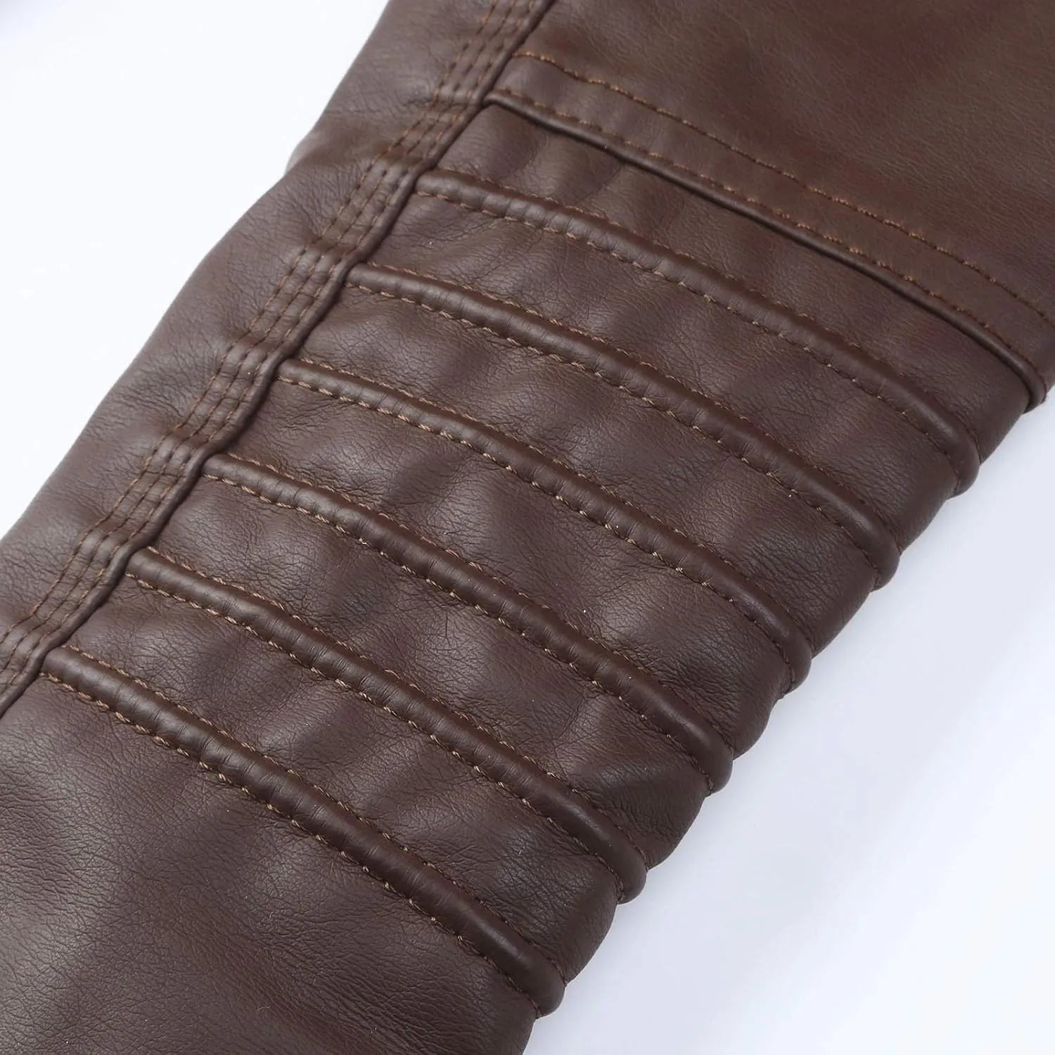 Womens Faux Leather Motorcycle Jacket with Removable Hood Trendy Fake Two Piece Tunic Moto Biker Coat Winter Jackets