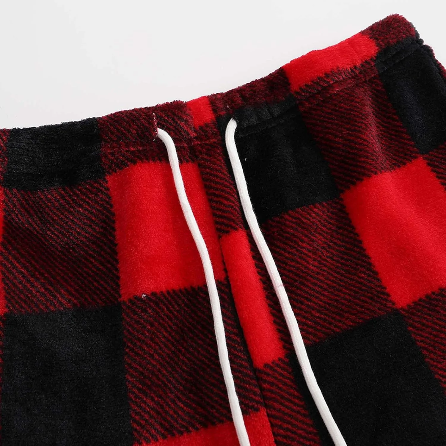 Women's Fuzzy Pajama Shorts Fleece Lounge Short Pants Comfy Drawstring Waist Sleepwear Winter Warm Loungewear