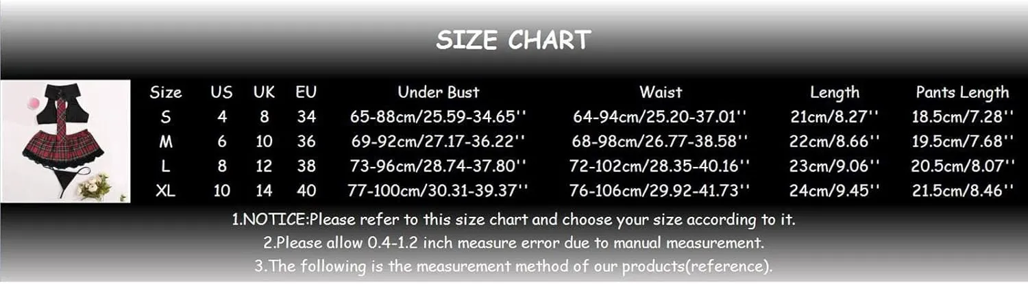 Womens Lingerie Sexy Lingerie Set Cosplay Top And Plaid Skirt Outfit