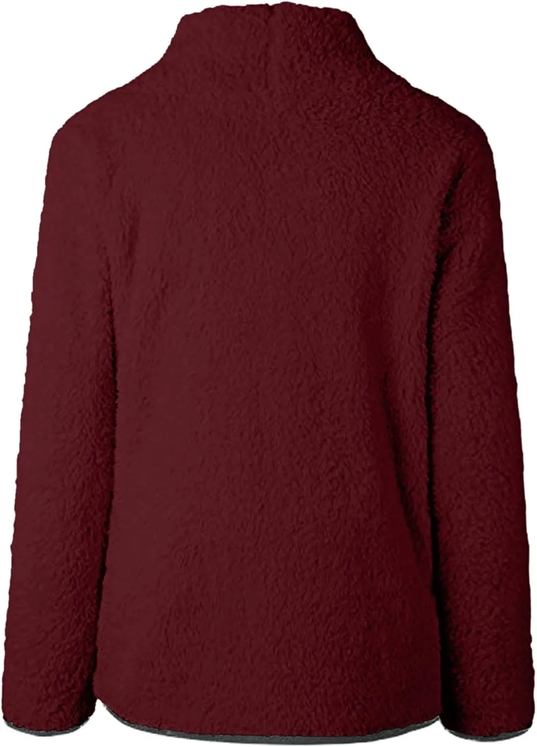 Women's Oversized Sherpa Fuzzy Fleece Sweatshirts Long Sleeves Turtleneck Casual Pullover Sweater Winter Fluffy Warm Outwear
