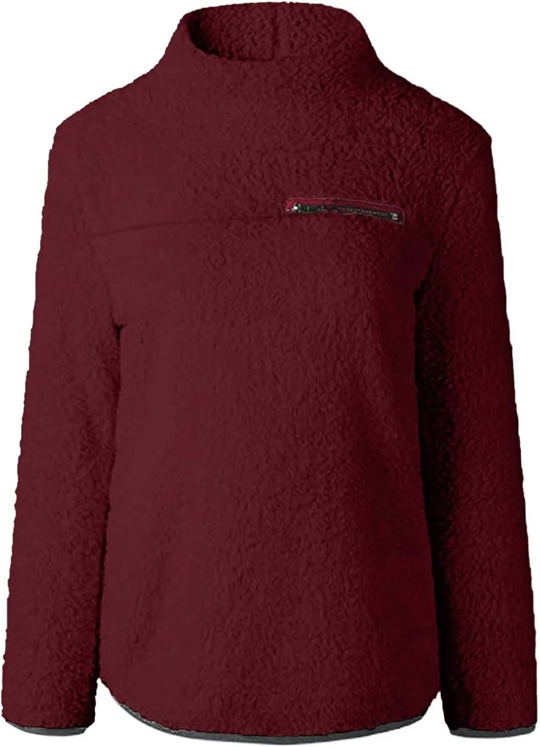 Women's Oversized Sherpa Fuzzy Fleece Sweatshirts Long Sleeves Turtleneck Casual Pullover Sweater Winter Fluffy Warm Outwear