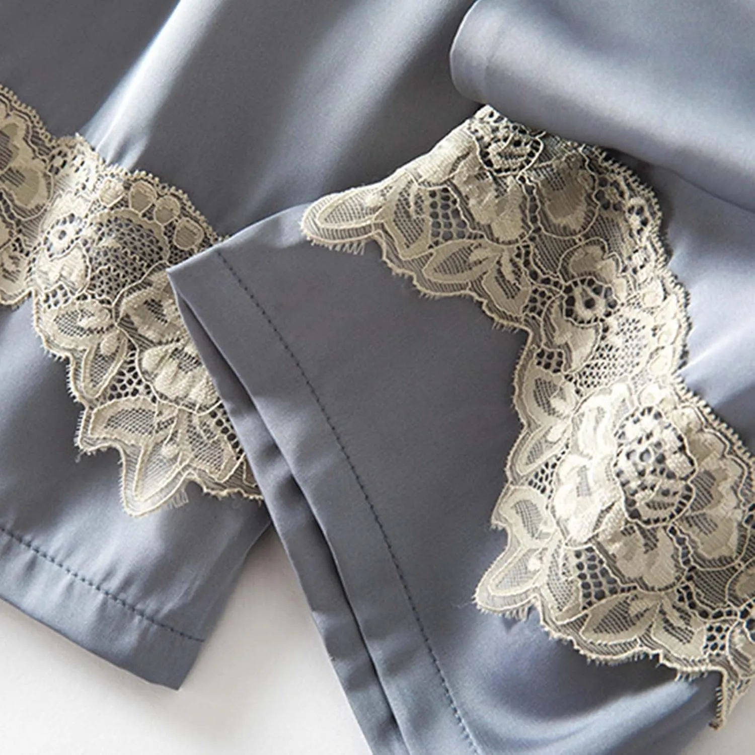 Womens Pajama Sets 5pcs Silk Sleepwear Loungewear Cute Sexy Lingerie Set Satin Robe Cami Pajamas Sets