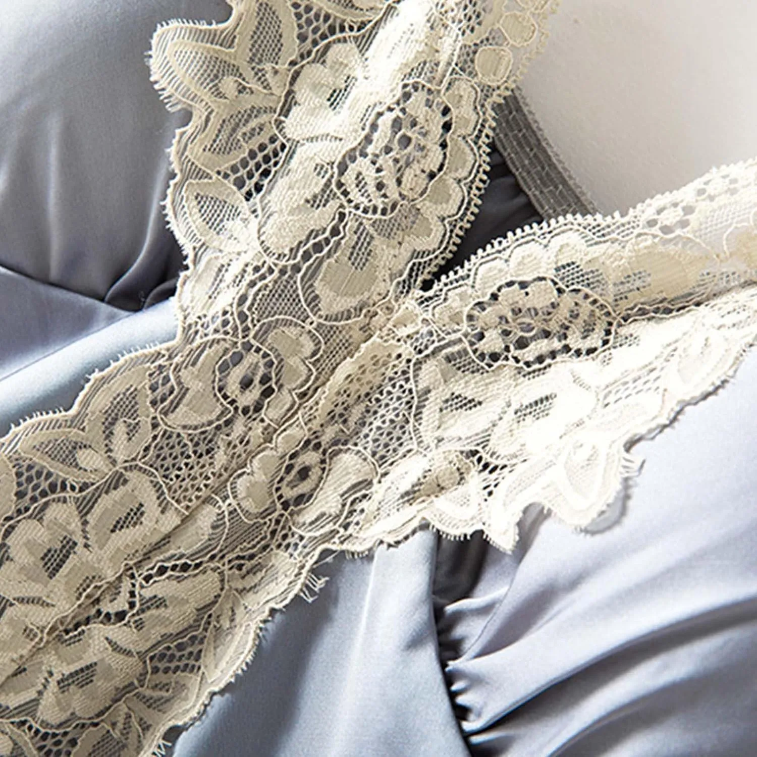 Womens Pajama Sets 5pcs Silk Sleepwear Loungewear Cute Sexy Lingerie Set Satin Robe Cami Pajamas Sets
