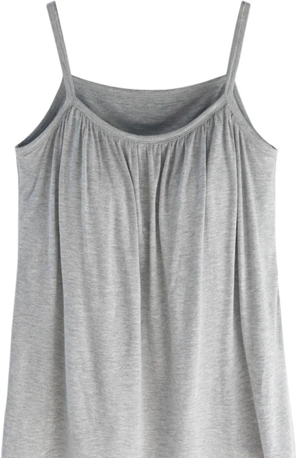 Women's Plus Size Tank Tops with Built in Bras Front Pleated U Neck Comfy Soft Laryered Shirts Comfy Undershirt
