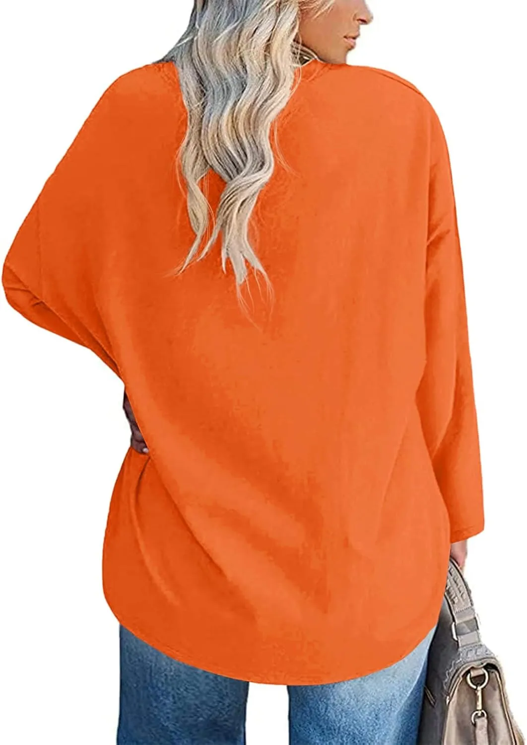 Women's Plus Size Tops Long Sleeve Crew Neck Oversized T Shirts Loose Casual Tunics